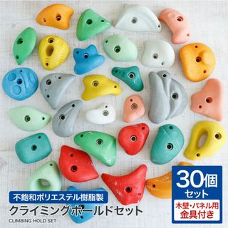クライミングホールドセット カラフル （木壁・パネル用金具付き）