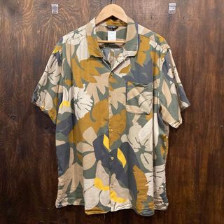 アメリカ古着 George ジョージ 半袖シャツ アロハシャツ カーキ XL(シャツ)