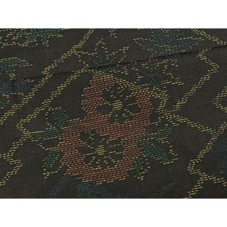 平和屋着物■本場大島紬　松皮菱花文　黒地　正絹　逸品　CAAV1251kb(着物)