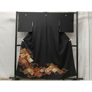 平和屋着物■豪華黒留袖　刺繍　吉祥松皮菱文　金彩　正絹　逸品　CAAV1219kb(着物)