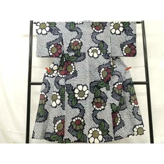 平和屋着物∴夏物　浴衣　有松鳴海絞り　流水花文　綿　逸品　DAAU0423cd(浴衣)