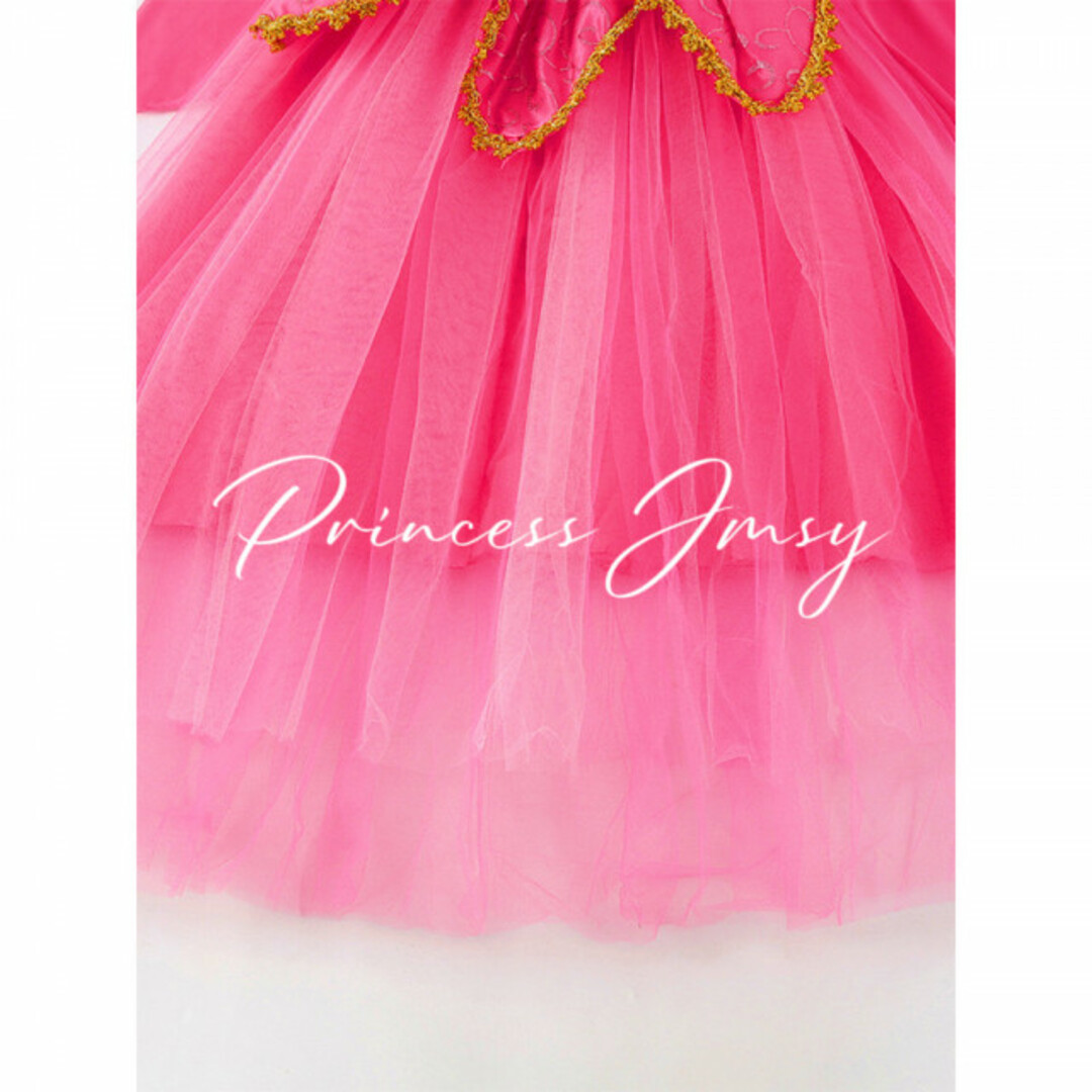 Disney(ディズニー)の130cm★メッシュ長袖オーロラ姫　オーロラドレス　仮装　子供コスプレディズニー キッズ/ベビー/マタニティのキッズ服女の子用(90cm~)(ドレス/フォーマル)の商品写真