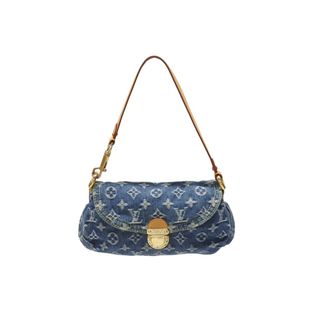 ルイヴィトン(LOUIS VUITTON)の極美品 LOUIS VUITTON ルイヴィトン ミニプリーティ ワンショルダーバッグ M95050 モノグラム デニム インディゴブルー 中古 4b004859(ハンドバッグ)