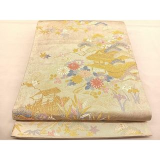 平和屋着物◎六通柄袋帯　唐織　加賀　御所解文　金糸　正絹　逸品　BAAU1212hv