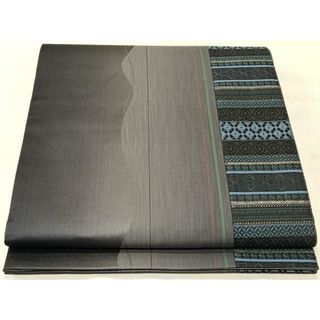 平和屋着物◎六通柄袋帯　切嵌　間道　金糸　反端付き　CAAT9170qv