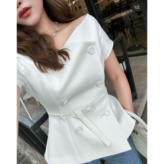 エイミーイストワール(eimy istoire)のsheller シェリエ　 off shoulder jacket tops(シャツ/ブラウス(半袖/袖なし))