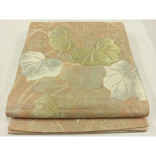 平和屋着物＊夏物　六通柄袋帯　草花文　銀糸　正絹　逸品　AAAX6129jh(帯)