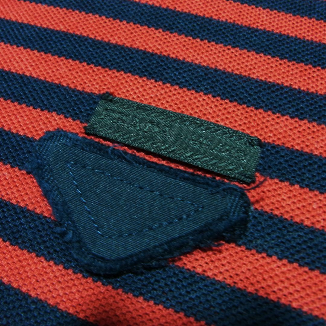 PRADA(プラダ)のPRADA プラダ ボーダー ポロシャツ XS レッド x ネイビー メンズのトップス(ポロシャツ)の商品写真
