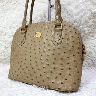 【オーストリッチ 美品✨】モラビト ハンドバック 本革 自立 金具 エキゾチック