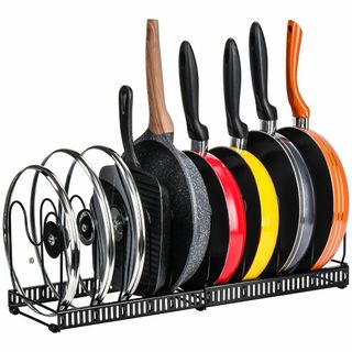 【特価セール】Toplife伸縮式 フライパンラック キッチン 鍋収納ラック 1
