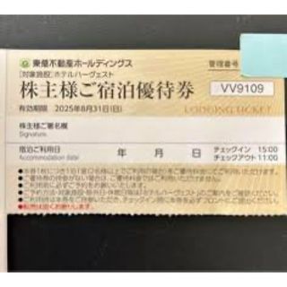 東急　宿泊　株主優待(宿泊券)