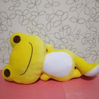 かえるのピクルス　もちもちおひるねBIGぬいぐるみ　イエロー　黄色(ぬいぐるみ)