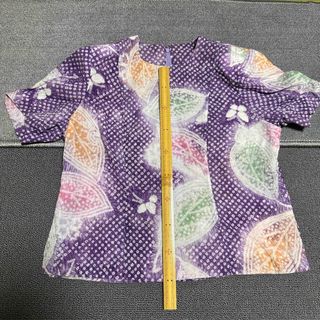総絞り　浴衣　リメイク　半袖後ろファスナー(シャツ/ブラウス(半袖/袖なし))