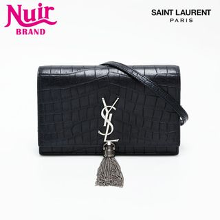 サンローラン(SAINT LAURENT)のイヴ・サンローラン YSL ケイト フリンジ チェーン 型押しレザー ショルダーバッグ(ショルダーバッグ)