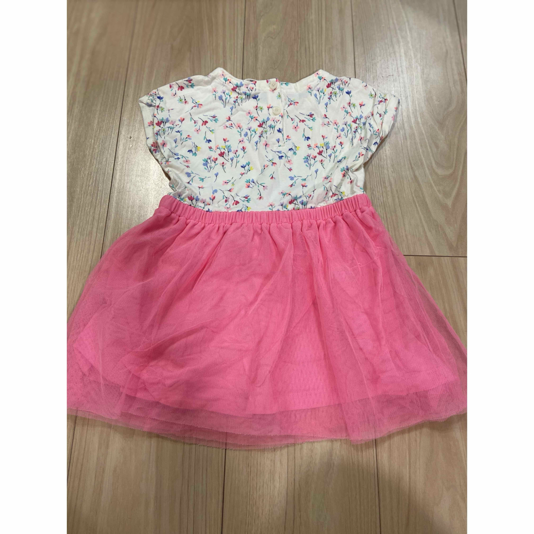 babyGAP(ベビーギャップ)のBaby GAP チュール ワンピース ピンク フラワー リボン 95cm キッズ/ベビー/マタニティのキッズ服女の子用(90cm~)(ワンピース)の商品写真
