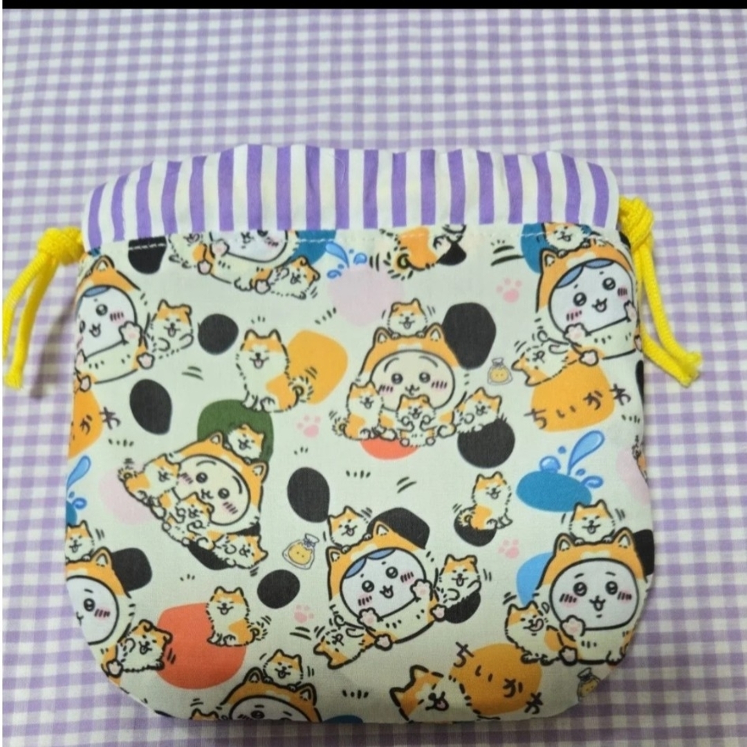 No.212 ちいかわ　ミニ保温保冷巾着袋　柴犬 ハンドメイドのファッション小物(ポーチ)の商品写真