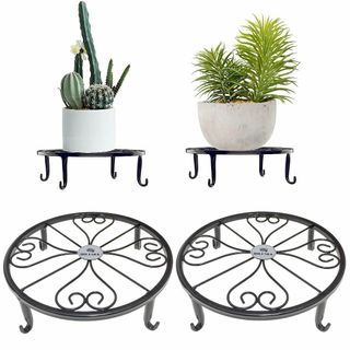 【特価商品】BOLESKA 2個組花台 アイアンフラワースタンド 植木鉢スタンド(その他)