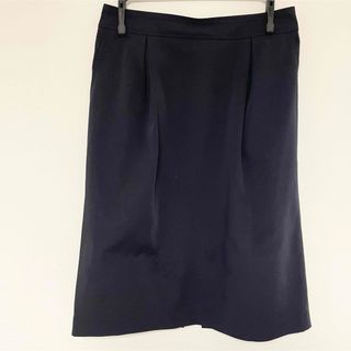 OFUON - 【美品】ネイビー タイトスカート ひざ丈 スリット入り