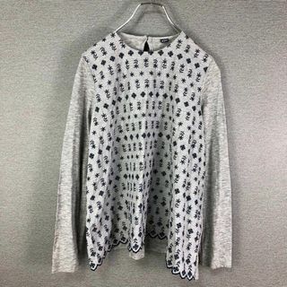 フォーティファイブアール(45R)の45R ハケ目×天竺刺繍Tシャツ 0 グレー(Tシャツ(長袖/七分))