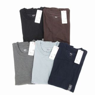 ユニクロ(UNIQLO)のUNIQLO タグ付き ソフトタッチクルーネックTシャツ 5点セット XS(Tシャツ/カットソー(七分/長袖))