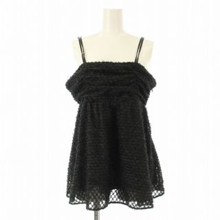 レイビームス(Ray BEAMS)のレイビームス 24SS キャミソール フリンジ フレア 1 黒  (シャツ/ブラウス(半袖/袖なし))