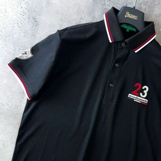 ニジュウサンクゴルフ(23区GOLF)の美品 23区GOLF 半袖 ポロシャツ メンズ L 黒 シンプル 高級 ゴルフ(ウエア)