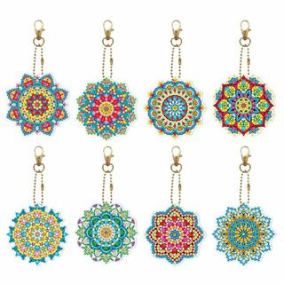【特価商品】GOODCHI 曼荼羅 ダイヤモンドアート キーホルダー 両面全貼り(その他)