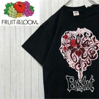フルーツオブザルーム(FRUIT OF THE LOOM)のフルーツオブザルーム　Tシャツ　ビッグプリント　アウトレット　黒　ブラック　M(Tシャツ/カットソー(半袖/袖なし))