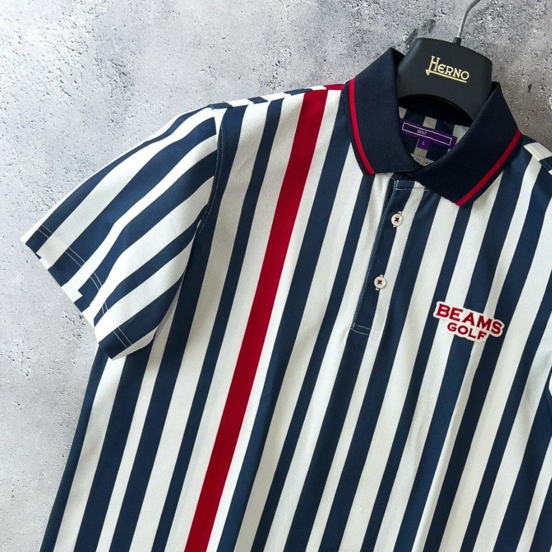 BEAMSGOLF(ビームスゴルフ)の美品 ビームス ゴルフ 半袖 ポロシャツ メンズ L 日本製 ゴルフ スポーツ/アウトドアのゴルフ(ウエア)の商品写真