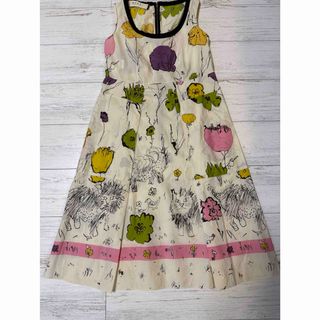 マルニ(MARNI)のマルニ　ドラねこ落書き風プリントワンピースsize38(ひざ丈ワンピース)