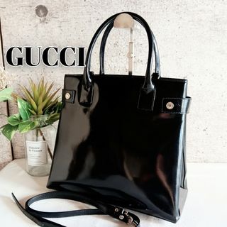 グッチ(GUCCI)の良品 グッチ 2way エナメル ショルダー ハンドバッグ 鞄 レディースメンズ(ショルダーバッグ)