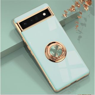 PCATEC リング付きソフトケース TPU保護ケース スタンド機能付き 360(その他)