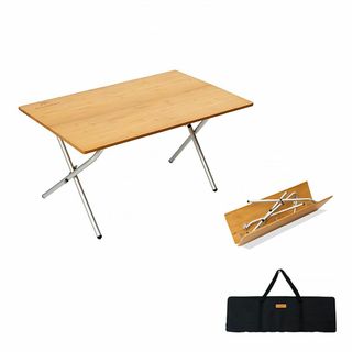 【特価セール】Mountainhiker折りたたみ式 竹製キャンプテーブル 軽量(テーブル/チェア)