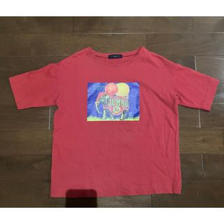 アトリエシックス 赤 レッド プリントTシャツ ゾウ 半袖 トップス