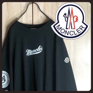 モンクレール(MONCLER)のMONCLER モンクレール ロングtシャツ ビックアームロゴ ロゴ満載(Tシャツ/カットソー(七分/長袖))