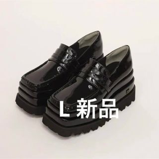 ダーリッチ(Darich)のダーリッチ Darich 　エナメルプラットフォームローファー　L　ブラック(ローファー/革靴)