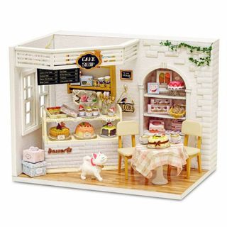 Socpuro 【猫の喫茶店 】 ドールハウス 手作りキット セット 初心者向け