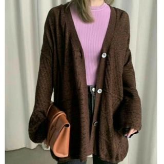 アメリヴィンテージ(Ameri VINTAGE)の【美品】AMERI 2WAY SWITCH CARDIGAN ブラウン(カーディガン)
