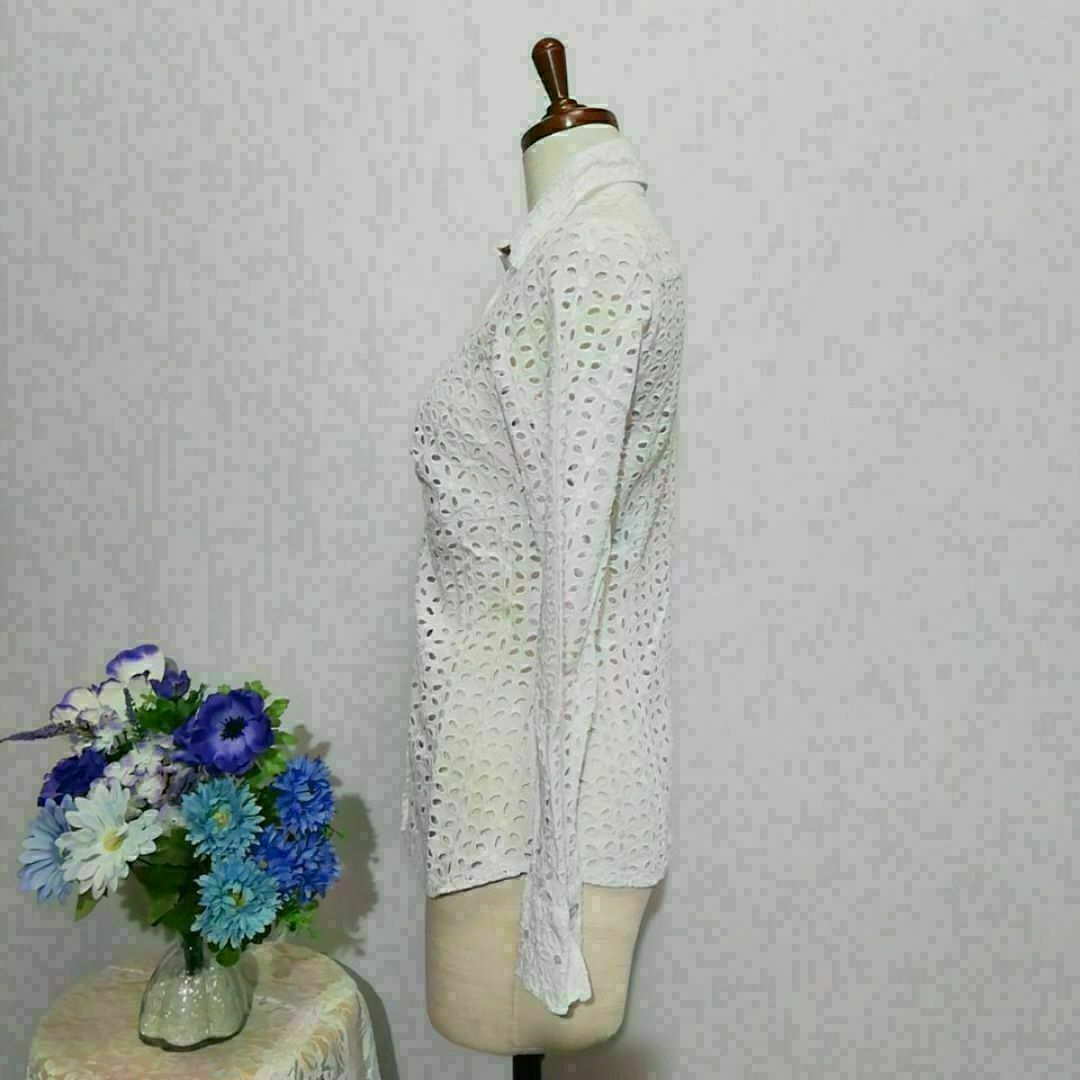 NARACAMICIE(ナラカミーチェ)のナラカミーチェ　極上美品　透け感有り　Мサイズ　ホワイト色系 綿100% レディースのトップス(シャツ/ブラウス(長袖/七分))の商品写真