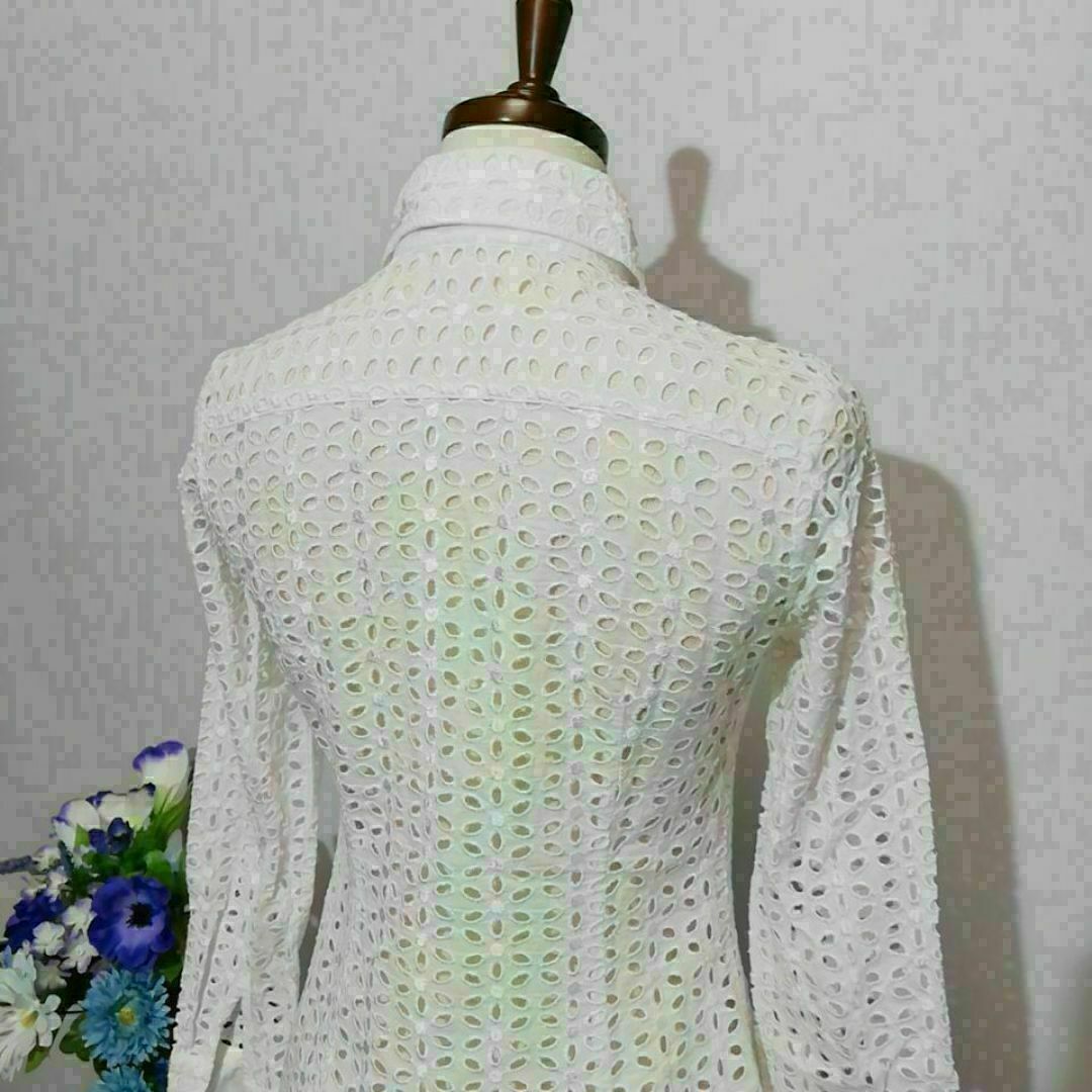 NARACAMICIE(ナラカミーチェ)のナラカミーチェ　極上美品　透け感有り　Мサイズ　ホワイト色系 綿100% レディースのトップス(シャツ/ブラウス(長袖/七分))の商品写真