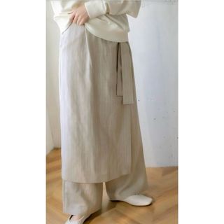 ケービーエフ(KBF)のKBF◇極美品◇ラップスカートパンツ　綿麻素材(カジュアルパンツ)