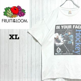 フルーツオブザルーム(FRUIT OF THE LOOM)のフルーツオブザルーム　Tシャツ　ビッグプリント　ビッグシルエット　ホワイト　XL(Tシャツ/カットソー(半袖/袖なし))