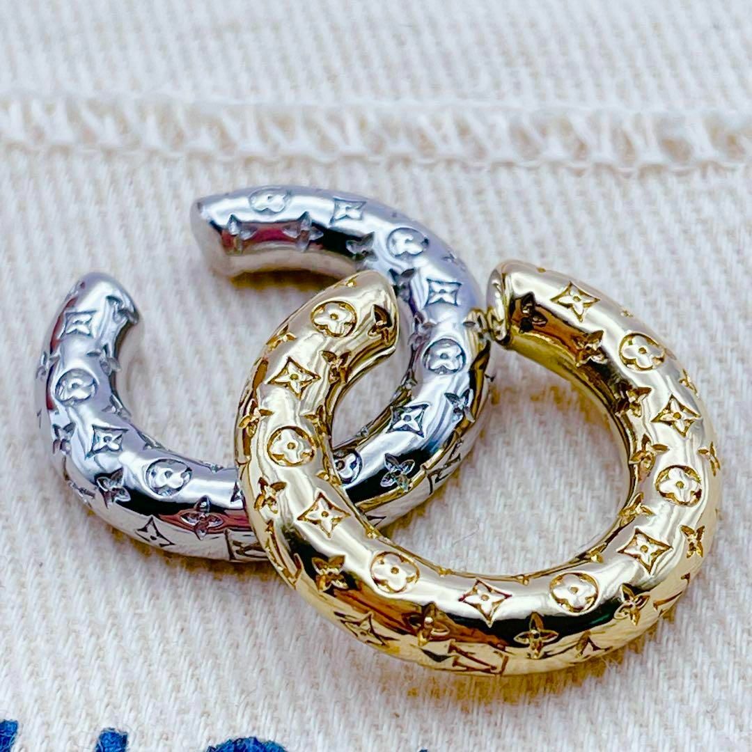 ルイヴィトン ナノグラム フープピアス ゴールド M00220 ロゴ