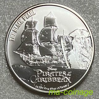 ディズニー(Disney)の2021 ニウエ　カリブの海賊　ブラックパール号　１オンス銀貨BU カプセルなし(貨幣)