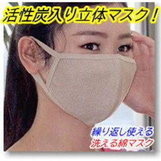 布マスク　10枚　ベージュ　レギュラサイズ　女性　小顔　学生　活性炭　pm2.5(防災関連グッズ)