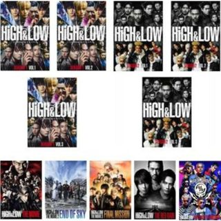 [466703]HiGH & LOW(11枚セット)TV版 SEASON1 全3巻、SEASON2 全3巻 + THE MOVIE、2、3 + THE RED RAIN + THE MIGHTY WARRIORS【全巻セット 邦画 中古 DVD】ケース無:: レンタル落ち(TVドラマ)