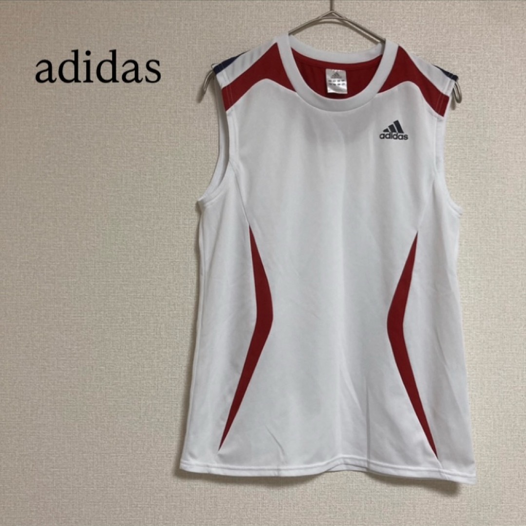 adidas(アディダス)のアディダス ノースリーブ 吸水速乾 トレーニングウェア ジムウェア M 白系 レディースのトップス(タンクトップ)の商品写真