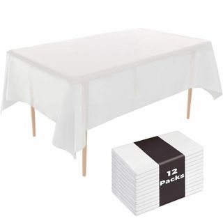Mocamoro テーブルクロス 使い捨て 12枚 白 プラスチック 防水 高耐(その他)