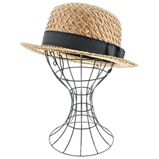 フラミューム(Flammeum)のFlammeum フラミューム ストローハット  ベージュ 【古着】【中古】【送料無料】(麦わら帽子/ストローハット)