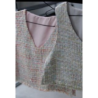 pois ポワ Tweed vest ツイードベスト
